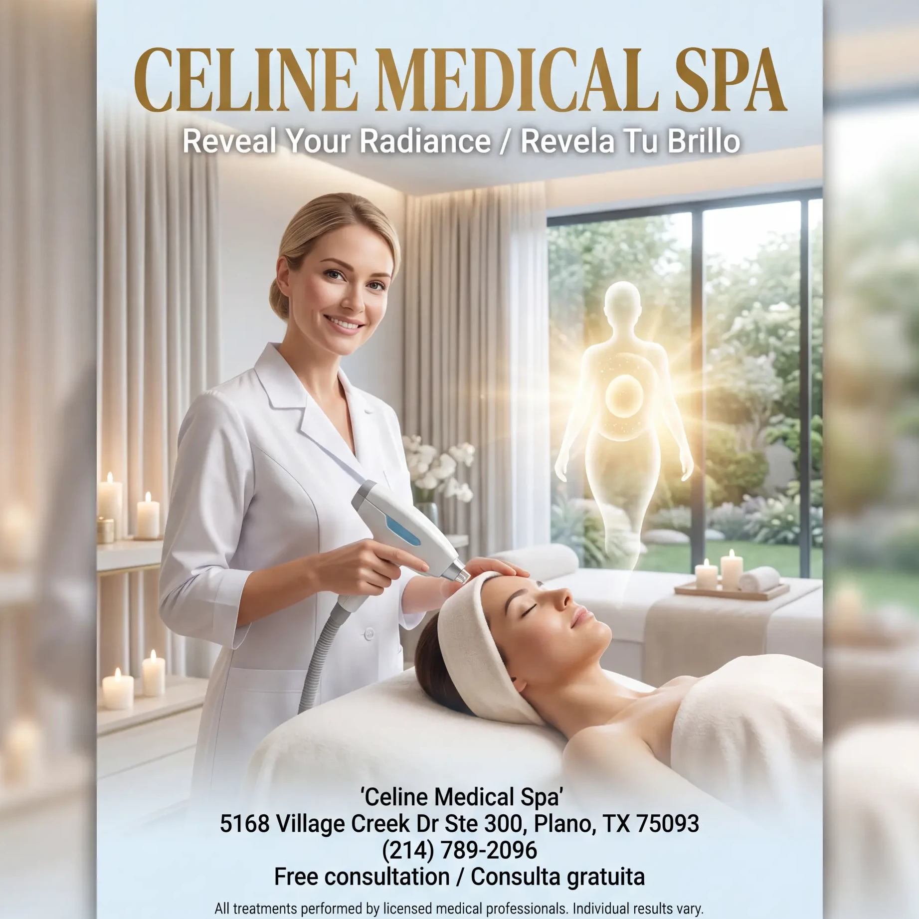 Celine Medical Spa Hollywood-style flyer
